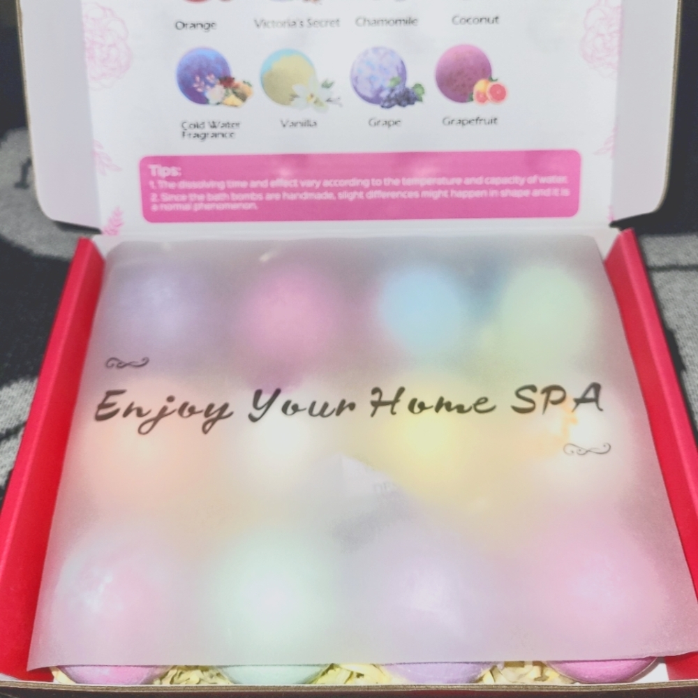 12x 2.5 Natural Homasy Bath Bomb Gift Set, Fizzies Body